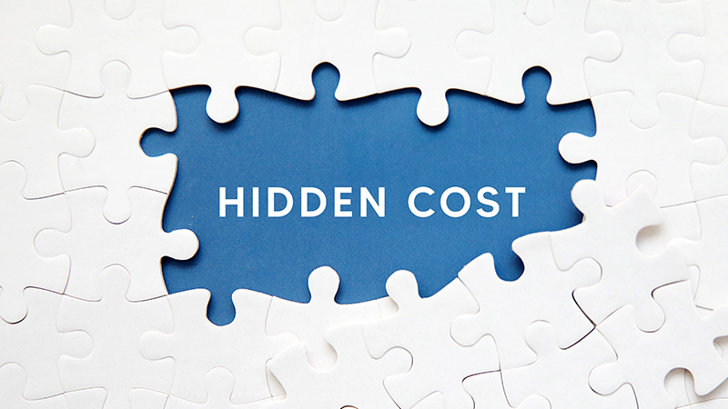 Finding the hidden costs concept. when open the puzzle