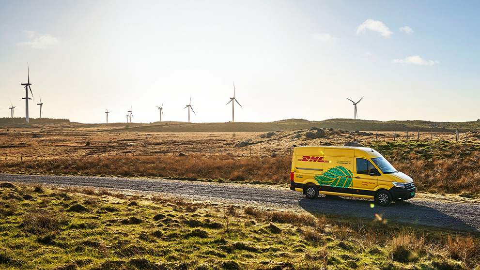 DHL van on a road