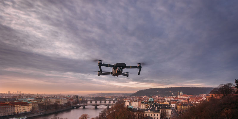 delivery drone in the sky