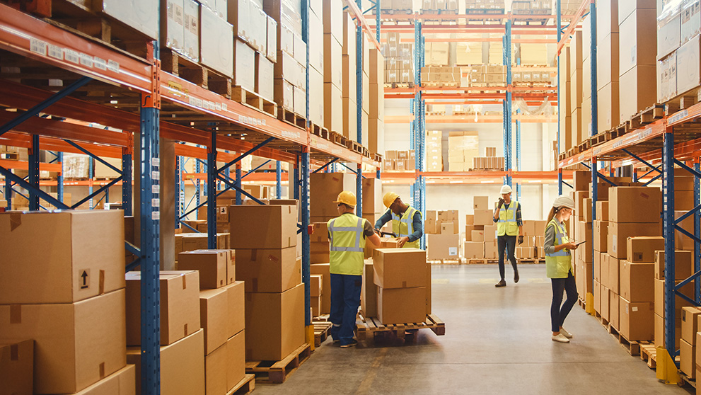 people in a warehouse