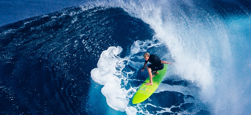Surfer riding a wave