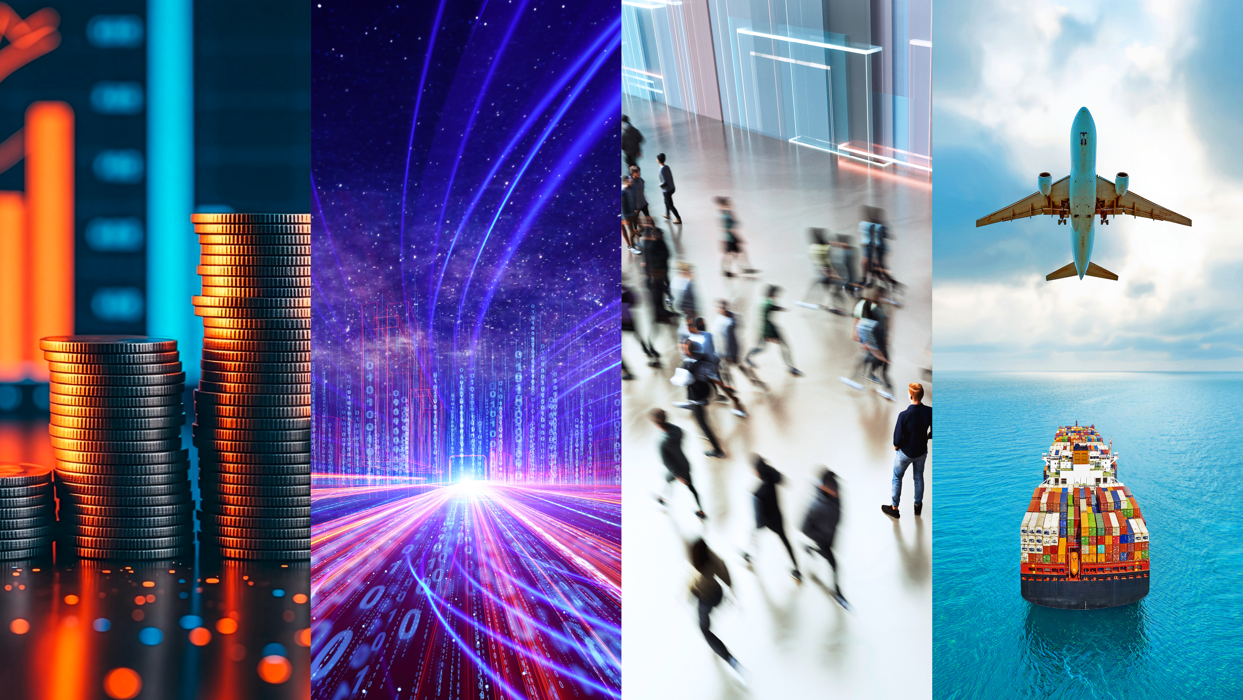 collage of shipping activities