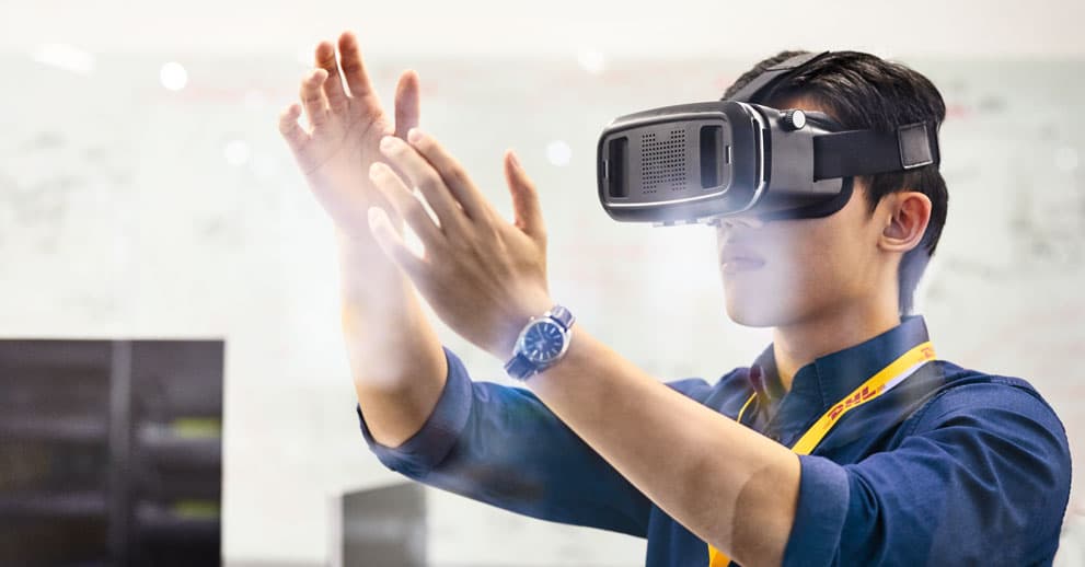 man in  a VR headset