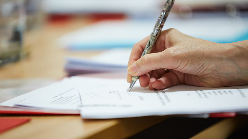 hand writing on a paper