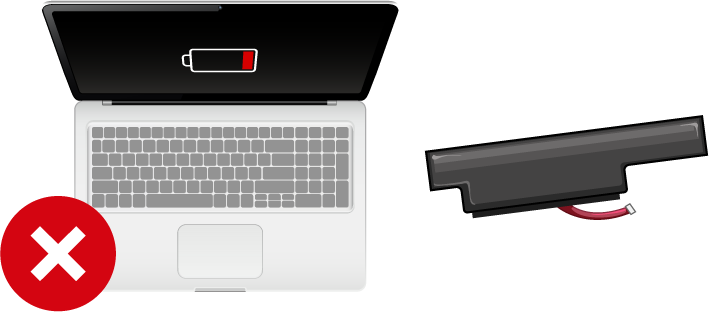 外置且非整合式電池的手提電腦