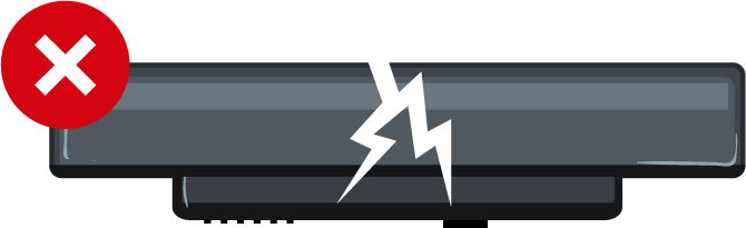 電池損壞或有缺陷