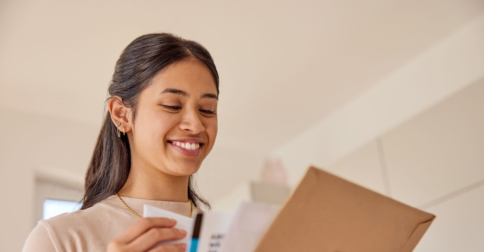 female business owner preparing documents for shipment declaration