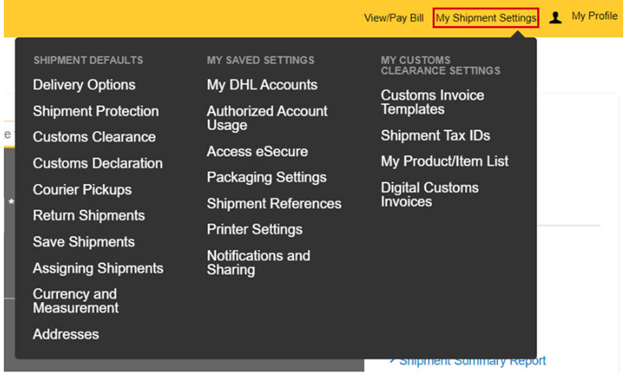 saved & default settings