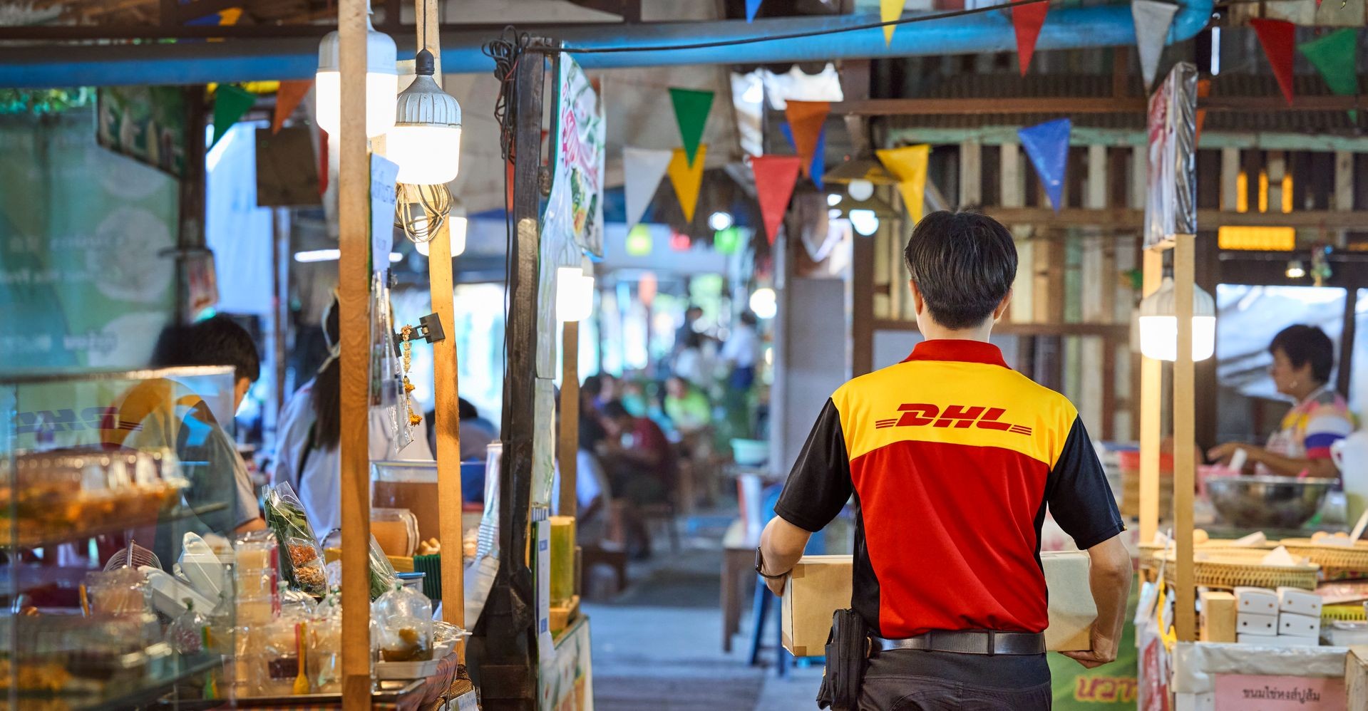 DHL staff sending parcels overseas from Asia