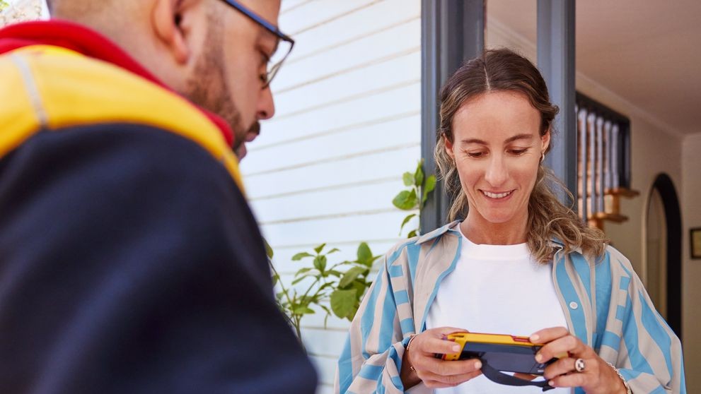 dhl express employee delivering a popular mother’s day gift