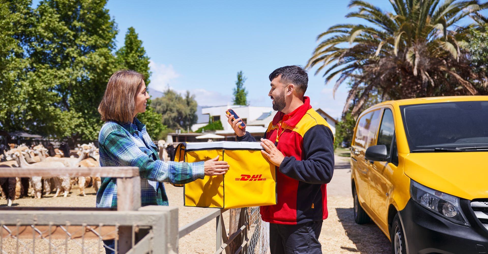 DHL Express employee delivering  temperature-sensitive products to a customer in the Philippines