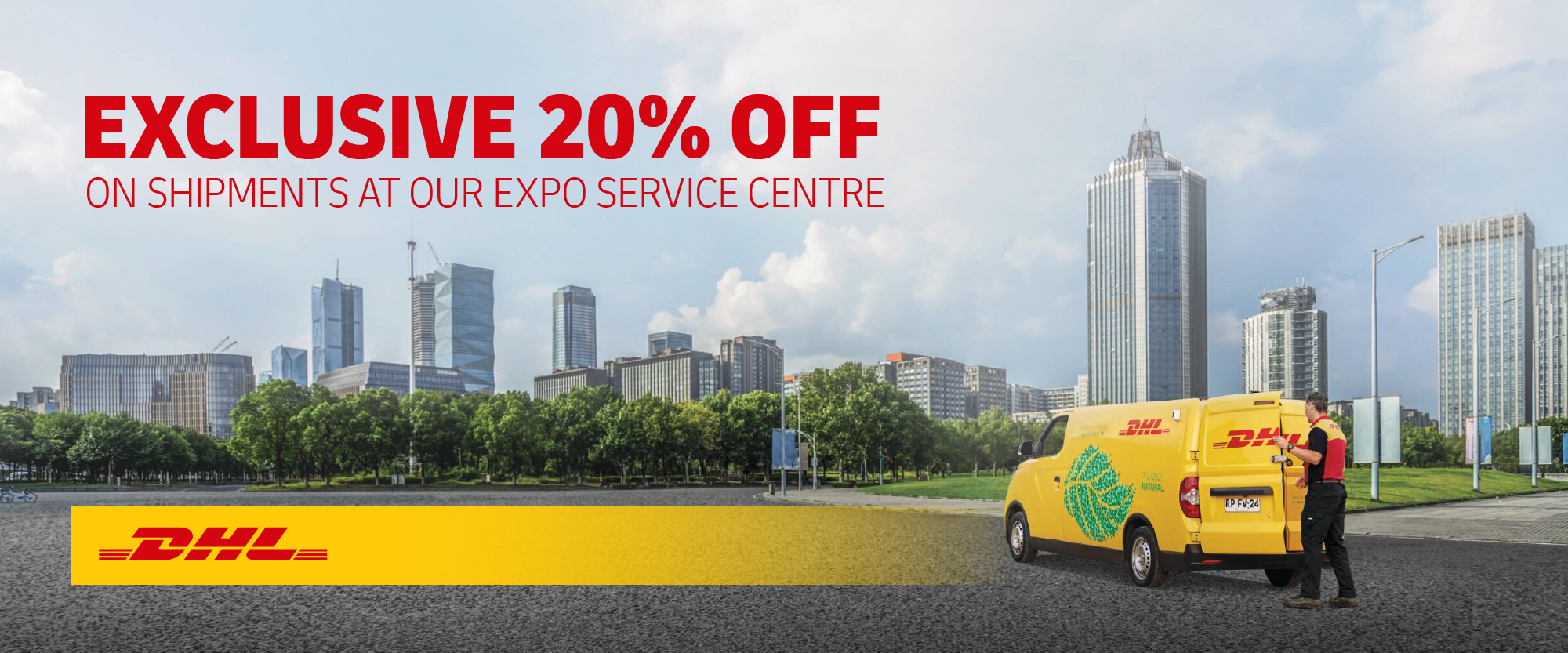 20% off shipments at Expo service centre