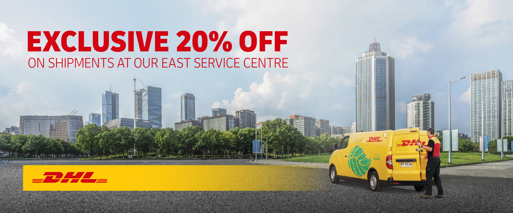 20% off shipments at East service centre