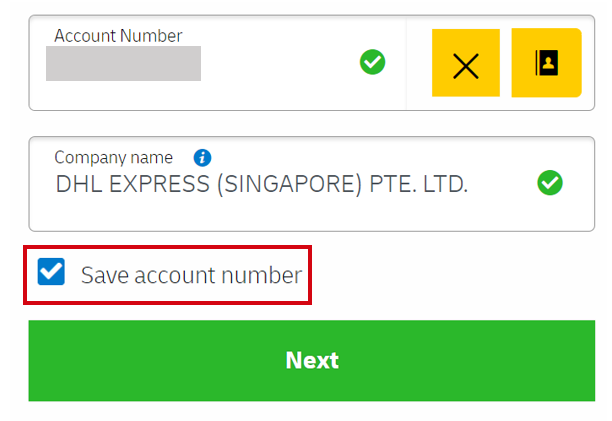 step 2 save account number