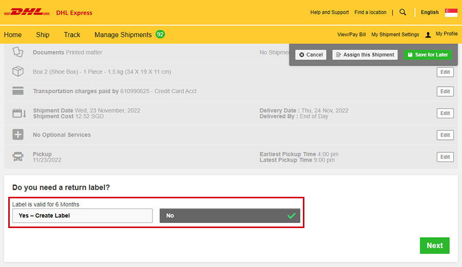 create a return label