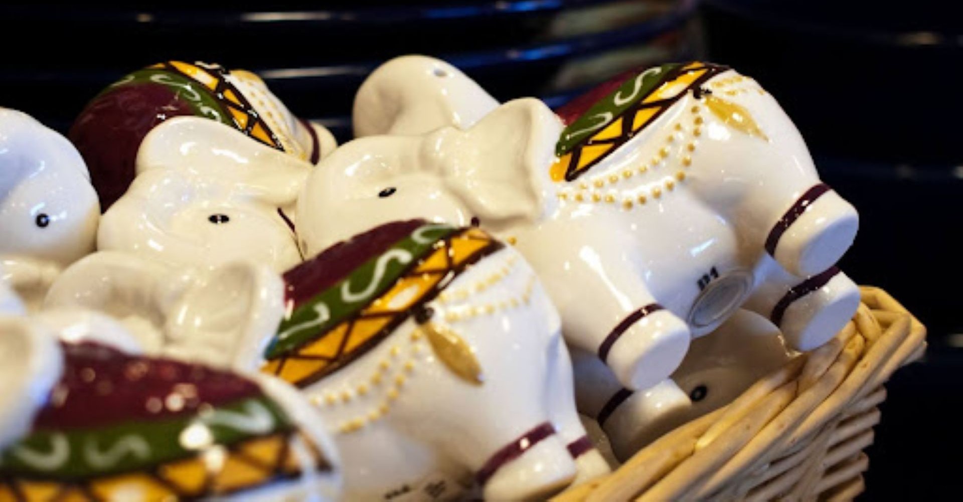 Close up of elephant figurines, a type of souvenir from sri lanka