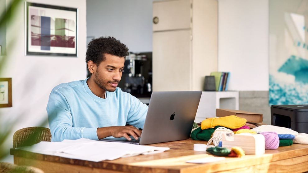 business owner setting up online business platform