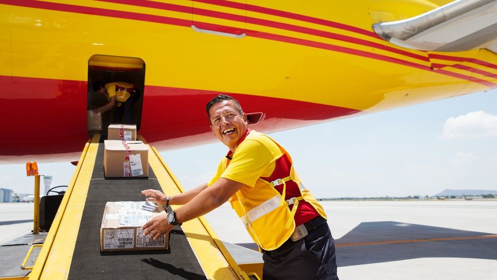 DHL Express employee managing apparel exports from Sri Lanka.
