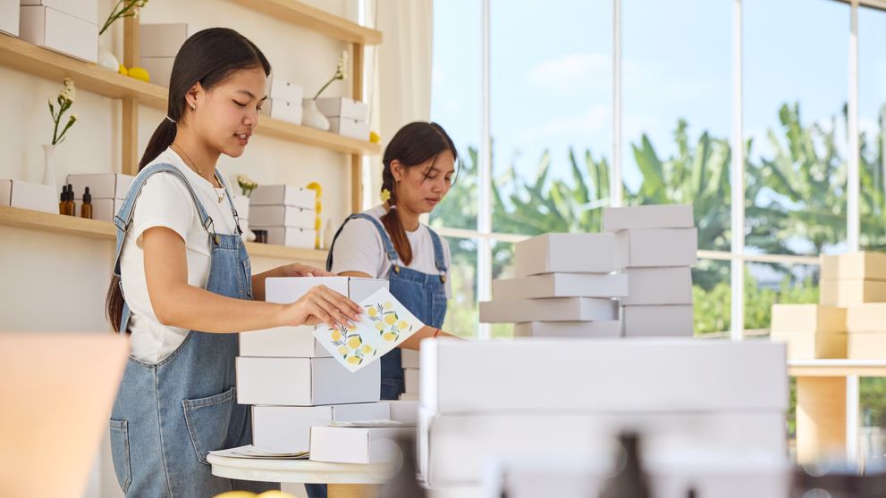 thai employees packing products to be shipped from thailand to taiwan