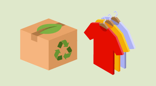 graphic of recycling clothes