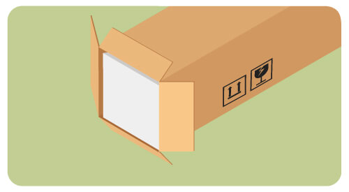 extra padding at the top of the shipping package