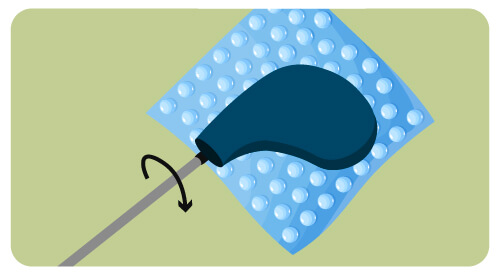Covering golf club head in plastic wrap