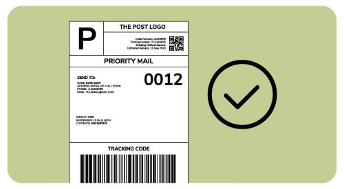 checking shipping label