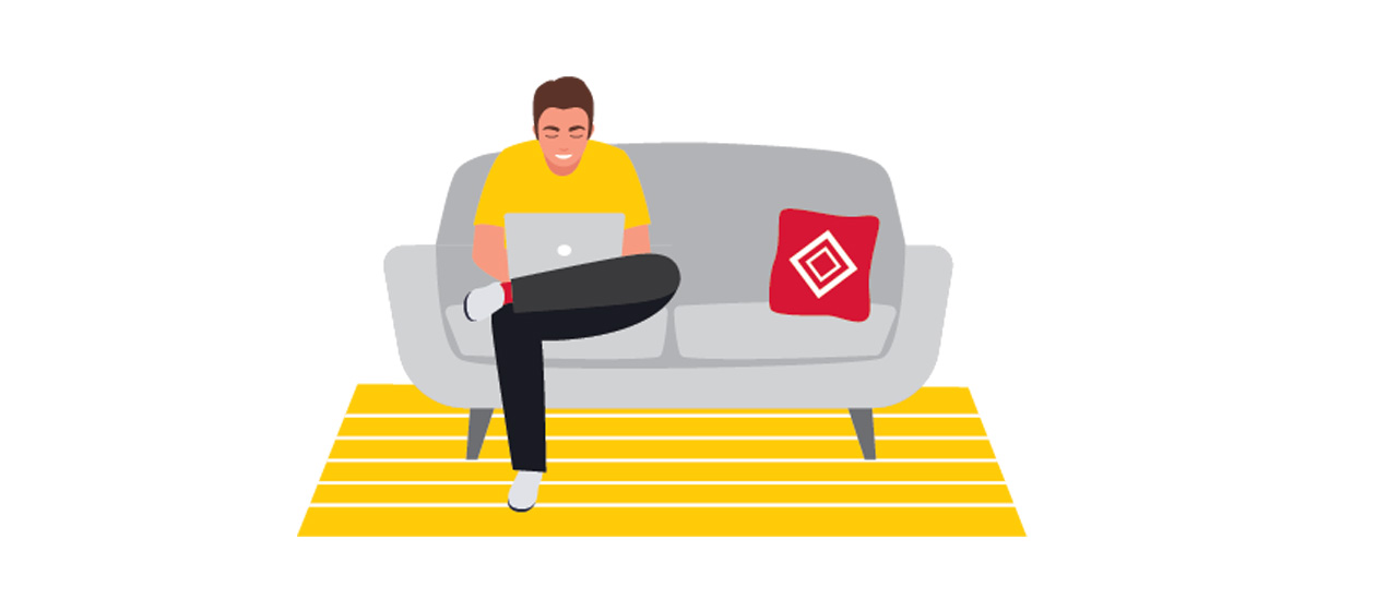 Male creating a DHL shipment on a laptop