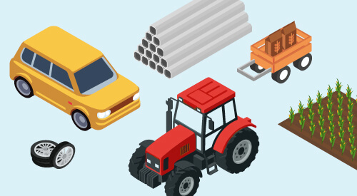 illustration of auto, steel, aluminum, and agricultural provisions