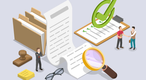 illustration of reviewing documents