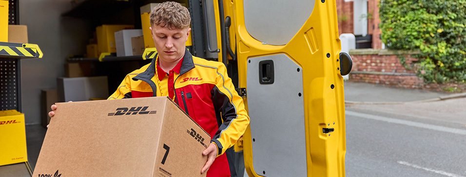 Man lifting big package