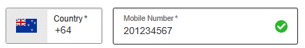 Phone number field