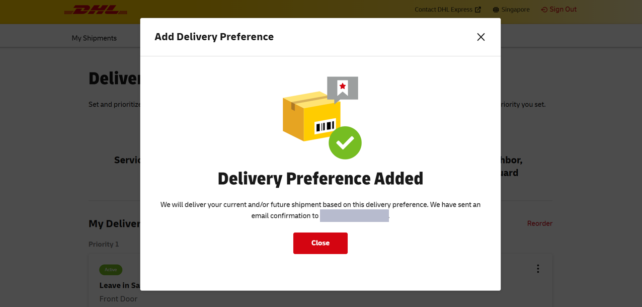 Step 9: added delivery preference