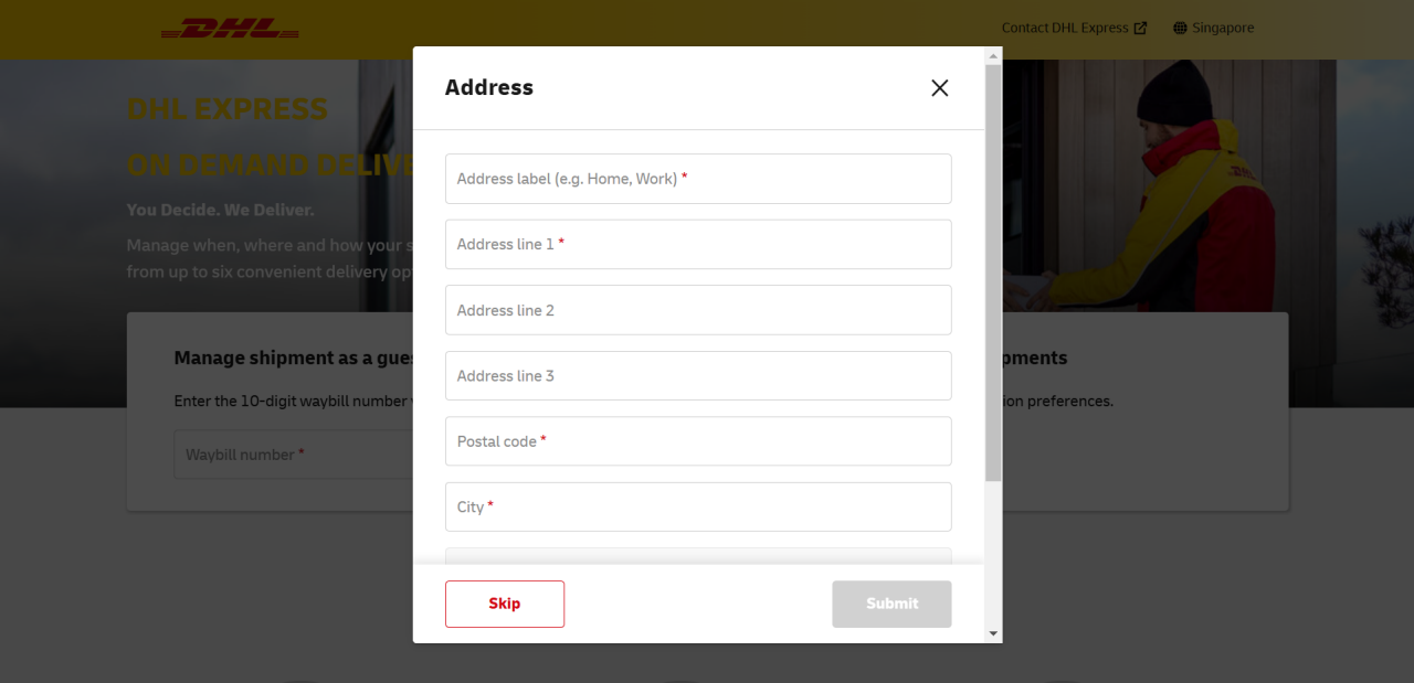 Step 6: Add delivery address