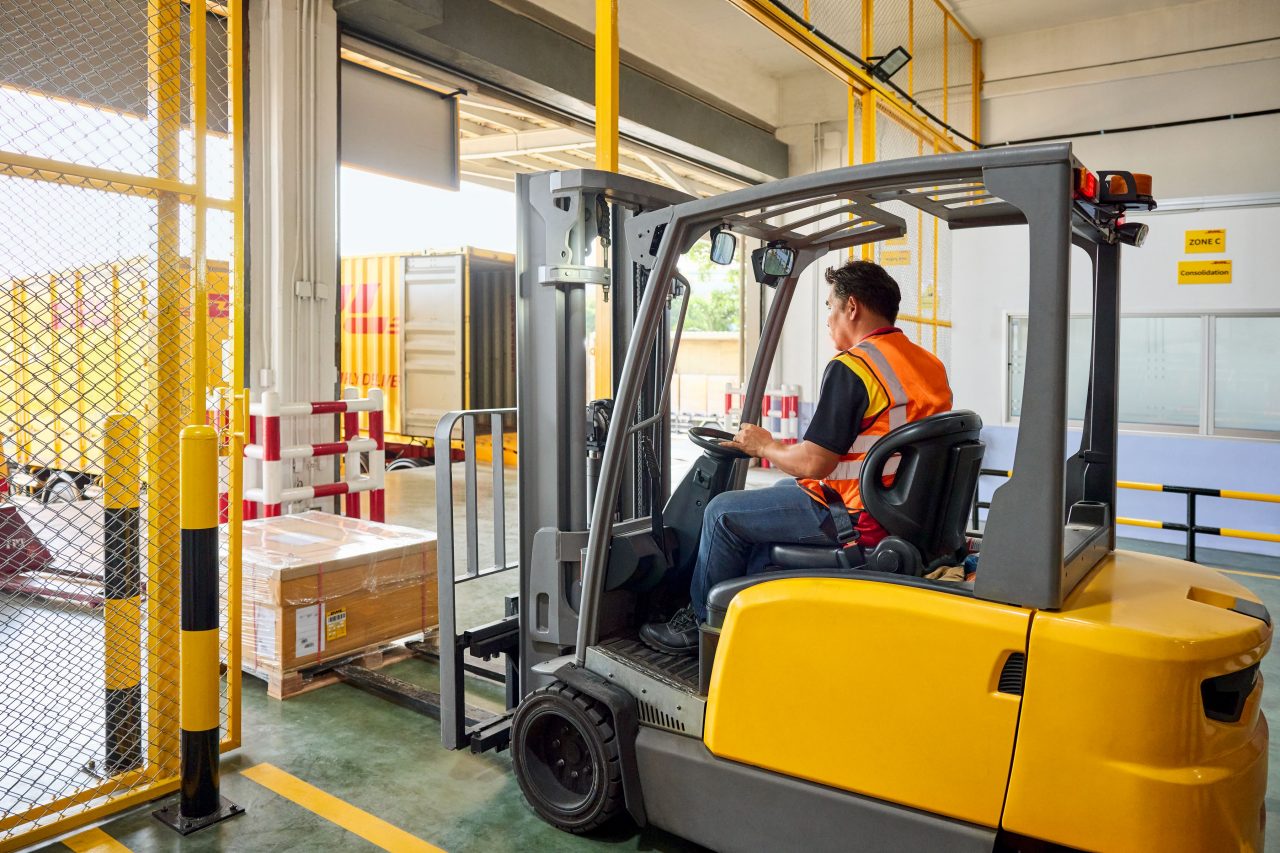 Heavyweight shipment being handled with forklift